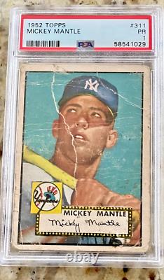 1952 Topps Mickey Mantle Psa 1 Holy Grail