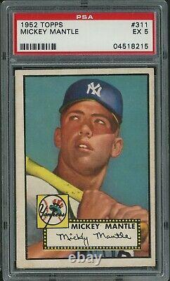 1952 Topps Mickey Mantle ROOKIE RC Baseball Card #311 PSA 5 EX