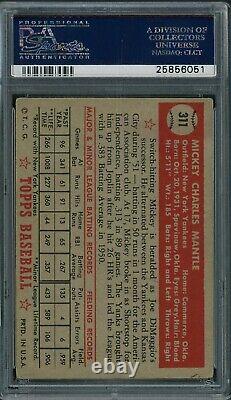 1952 Topps Mickey Mantle ROOKIE RC Card #311 PSA 3