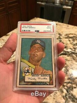 1952 Topps Mickey Mantle Rookie #311 Psa 2 New Label Beautiful Centered Grail Rc
