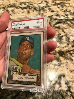 1952 Topps Mickey Mantle Rookie #311 Psa 2 New Label Beautiful Centered Grail Rc