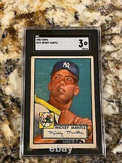 1952 Topps Mickey Mantle Rookie #311 Sgc 3 Centered The Holy Grail Of Collecting