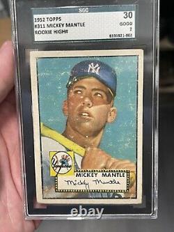 1952 Topps Mickey Mantle Rookie Card 311 SGC 2. Not PSA BVG DEAD CENTERED