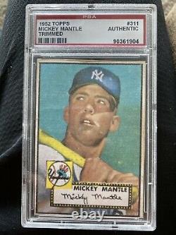 1952 topps mickey mantle Psa Authentic Trimmed