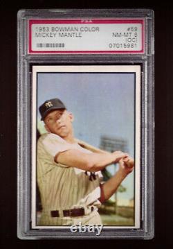 1953 BOWMAN #59 MICKEY MANTLE PSA 8 NM-MT Sharp & Centered L/R! + 1952 Topps RE