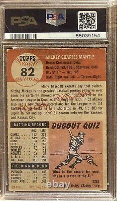 1953 TOPPS #82 MICKEY MANTLE PSA 4 VG-EX Well-Centered HOF Yankees
