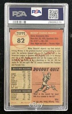 1953 TOPPS MICKEY MANTLE #82 2nd Year PSA 5 EX