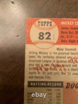 1953 TOPPS MICKEY MANTLE #82 SSP 2nd TOPPS CARD! VERY NICE CARD! PSA 2-3