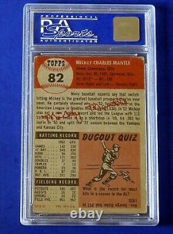 1953 TOPPS MICKEY MANTLE BASEBALL CARD #82 SP NY Yankees PSA 5
