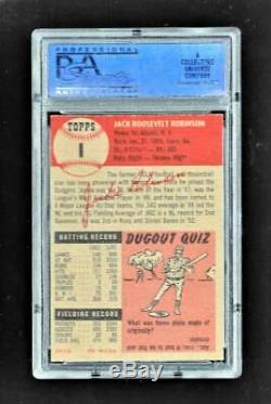 1953 Topps #1 Jackie Robinson PSA 9 MINT Population 1/9 Ultra Sharp First Card