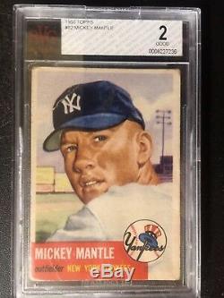 1953 Topps #82 MICKEY MANTLE BVG 2 Yankees 2nd Year Card