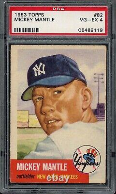 1953 Topps #82 MICKEY MANTLE PSA 4 VG-EX HOF New York Yankees Baseball Card