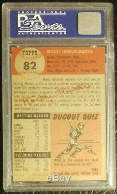 1953 Topps #82 MICKEY MANTLE PSA 7 NM Yankees