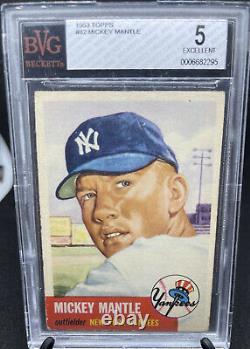 1953 Topps #82 Mickey Mantle BVG 5 EX crossover to PSA Well Centered