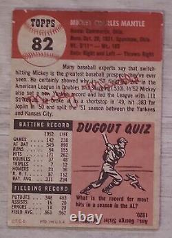 1953 Topps #82 Mickey Mantle Beautiful Card-Inked/Altered READ DESCRIPTION