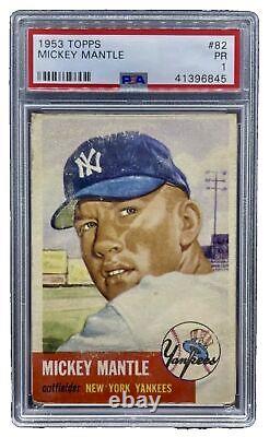 1953 Topps #82 Mickey Mantle New York Yankees HOF PSA 1 Centered eye appeal