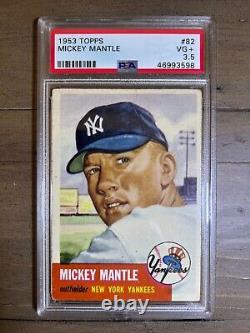 1953 Topps #82 Mickey Mantle New York Yankees PSA 3.5 Great Eye Appeal