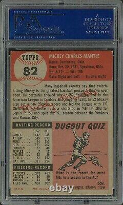 1953 Topps #82 Mickey Mantle New York Yankees PSA 5 EX