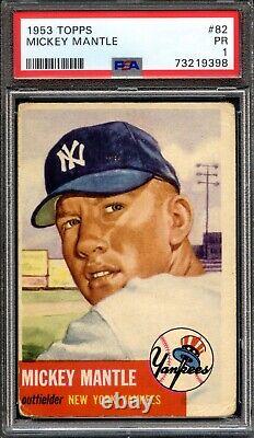 1953 Topps #82 Mickey Mantle PSA 1 HOF New York Yankees 9398