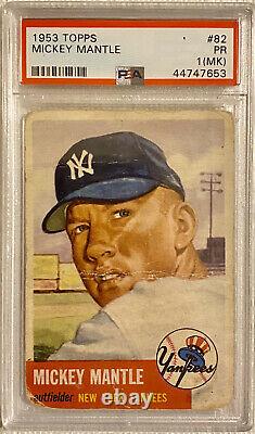 1953 Topps #82 Mickey Mantle PSA 1 PR New York Yankees HOF