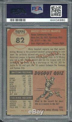 1953 Topps #82 Mickey Mantle PSA 2