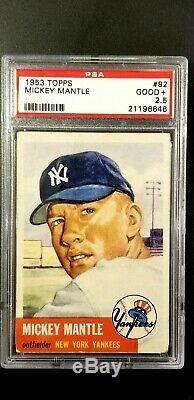1953 Topps #82 Mickey Mantle PSA 2.5 Good +++ Great Centering and nice color HOF