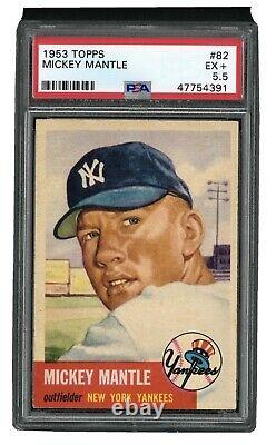 1953 Topps #82 Mickey Mantle PSA 5.5 EX+ High-End