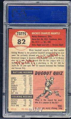 1953 Topps #82 Mickey Mantle PSA 8 New York Yankees HOF PSA # 01049671