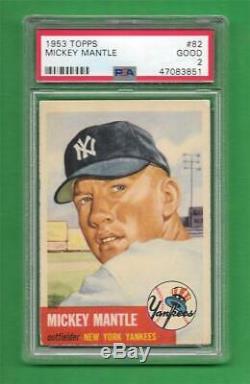 1953 Topps #82 Mickey Mantle PSA Good 2 New York Yankees old baseball card