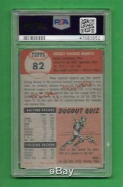 1953 Topps #82 Mickey Mantle PSA VG-EX 4 New York Yankees old baseball card