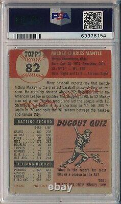 1953 Topps #82 Mickey Mantle Psa 1.5 Fr (svsc) Centered