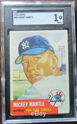 1953 Topps #82 Mickey Mantle SGC 1. Looks better than a 1