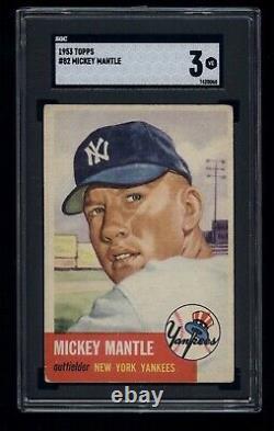 1953 Topps #82 Mickey Mantle SGC 3