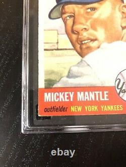 1953 Topps #82 Mickey Mantle SGC 50 PSA 4 Well Centered and Very Nice
