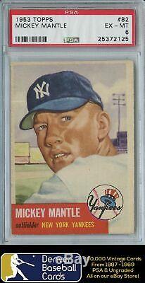 1953 Topps #82 Mickey Mantle SP (HOF) PSA 6 25372125-9001