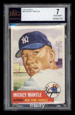 1953 Topps #82 Mickey Mantle Second Topps Card Bvg 7 Near Mint Looks Better
