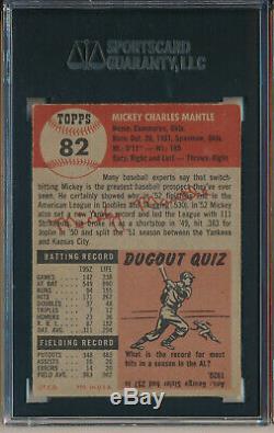 1953 Topps #82 Mickey Mantle Sgc 55 Vg/ex+ 4.5 (svsc)
