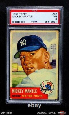 1953 Topps #82 Mickey Mantle Yankees PSA 3 VG