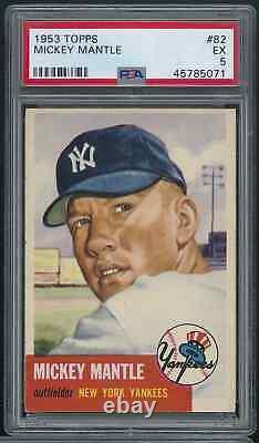 1953 Topps #82 Mickey Mantle Yankees PSA 5 EX