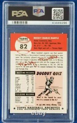 1953 Topps Archives Mickey Mantle Signed Auto Graded 8 NM-MT PSA DNA Certified