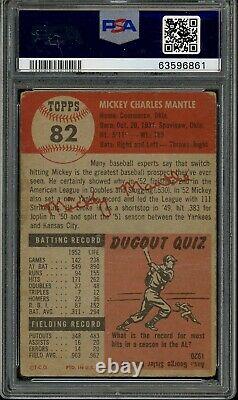 1953 Topps Baseball #82 Mickey Mantle PSA 1