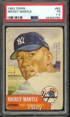 1953 Topps Baseball #82 Mickey Mantle PSA 1.5