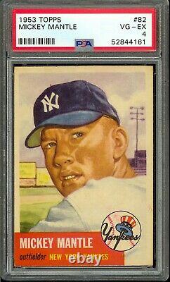 1953 Topps Baseball #82 Mickey Mantle PSA 4
