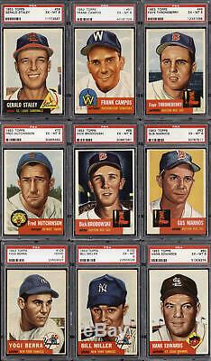 1953 Topps Baseball Complete Set (274) Mantle PSA 4 Mays PSA 4 50 Graded Cards