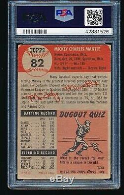 1953 Topps MICKEY MANTLE #82 PSA 1