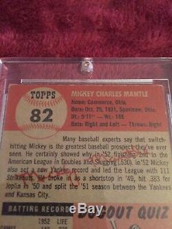 1953 Topps MICKEY MANTLE baseball card #82 VG/EX NO CREASES Small Tack Hole