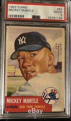1953 Topps Mickey Mantle #82 Baseball Card PSA 2