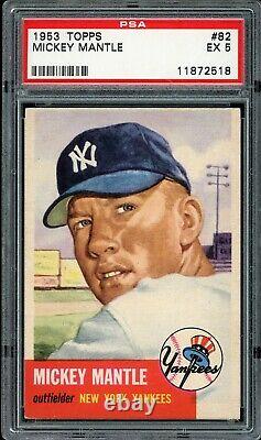 1953 Topps Mickey Mantle #82 HOF New York Yankees PSA 5 EX