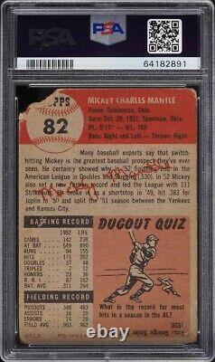 1953 Topps Mickey Mantle #82 PSA 1 FRESHLY GRADED AND CENTERED