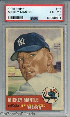 1953 Topps Mickey Mantle #82 PSA 6 EX-MT New York Yankees NEWLY GRADED